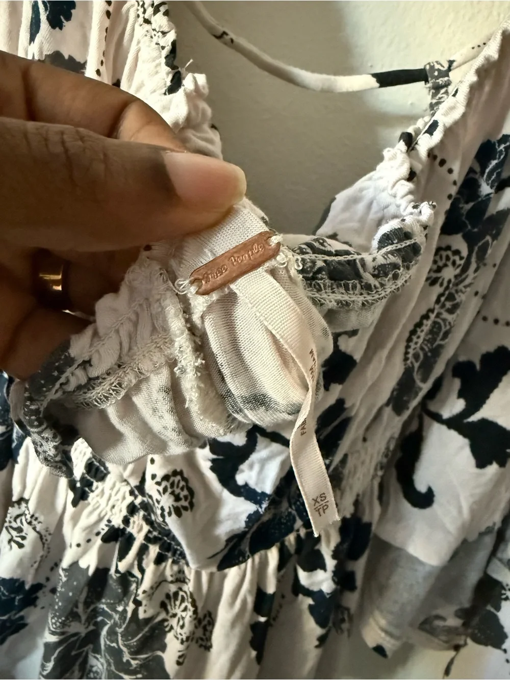 Free People Floral Peasant Blouse